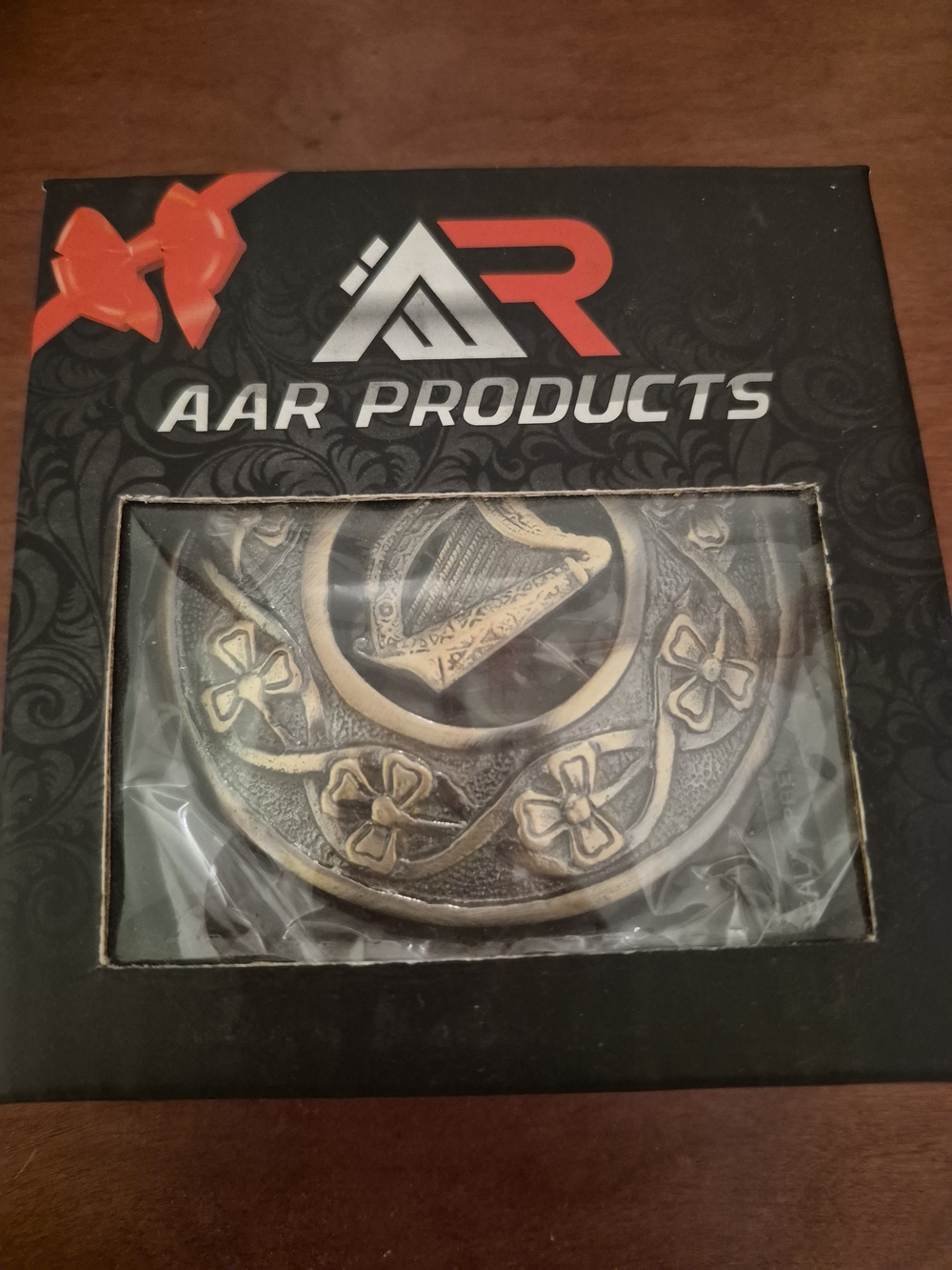 AAR Products Celtic Harp Decorative Pin-Brooch Antique Gold & Black